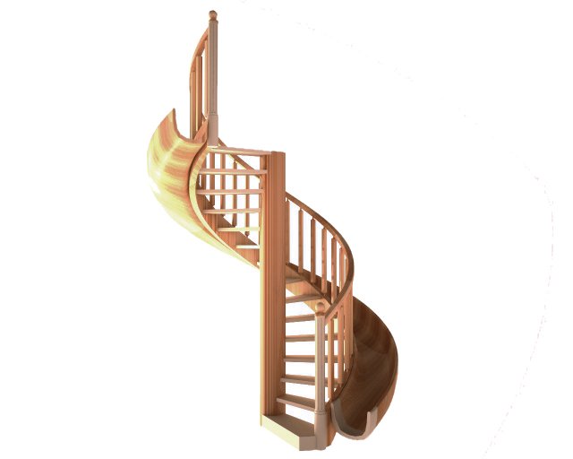 wooden spiral staircase with slide Modello 3D .c4d .max .obj .3ds .fbx .stl .blend 