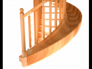 wooden spiral staircase with slide Modello 3D