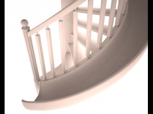 wooden spiral staircase with slide Modello 3D