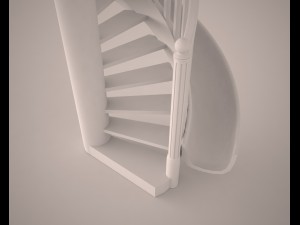 wooden spiral staircase with slide Modello 3D