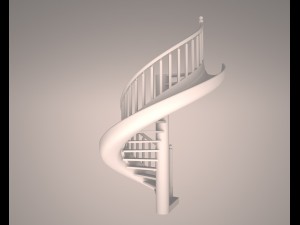 wooden spiral staircase with slide Modello 3D