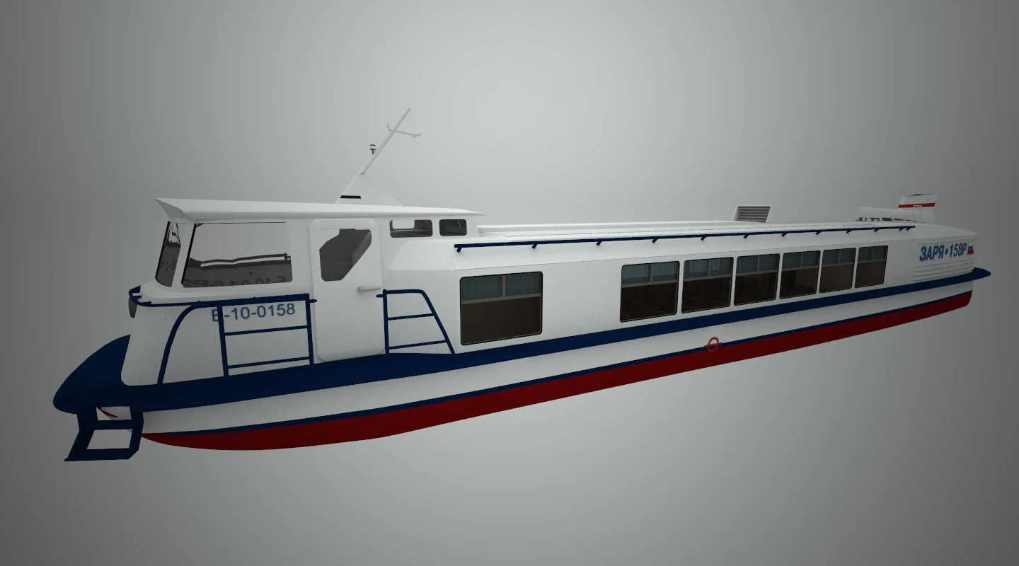 river passenger ship zarya 3D Model .c4d .max .obj .3ds .fbx .stl .blend