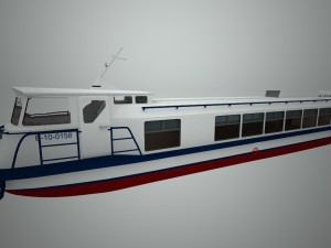 river passenger ship zarya 3D 模型