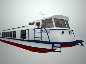 river passenger ship zarya Model 3D