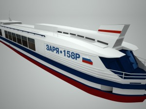 river passenger ship zarya Model 3D