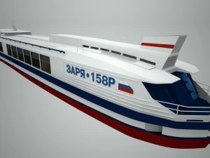 river passenger ship zarya 3D Model
