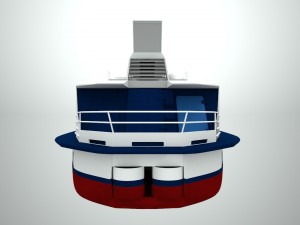river passenger ship zarya Model 3D
