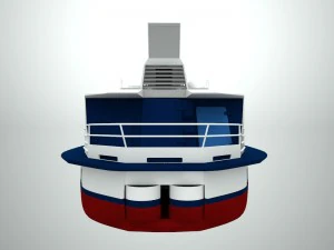 river passenger ship zarya 3D Model