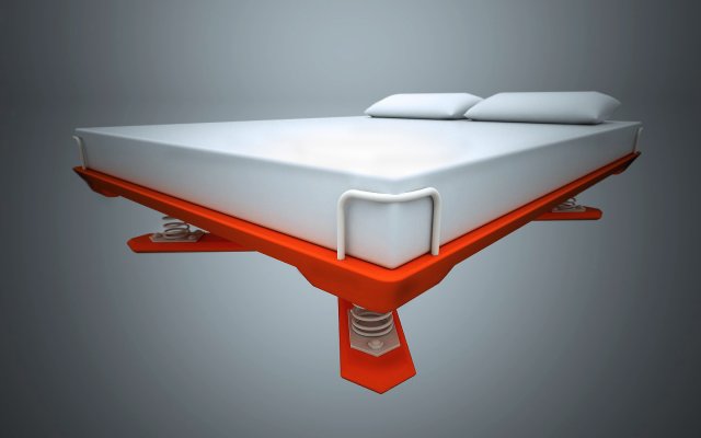 double bed with spring base Model 3D .c4d .max .obj .3ds .fbx .stl .blend 