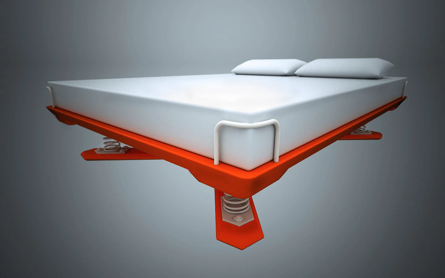 double bed with spring base 3D Model .c4d .max .obj .3ds .fbx .stl .blend