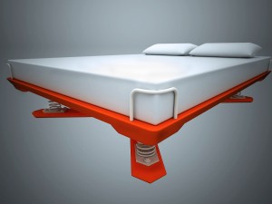 double bed with spring base Modello 3D