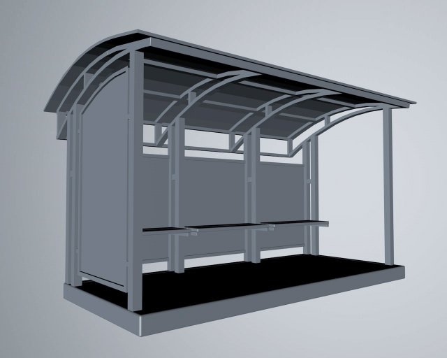 bus stop Model 3D .c4d .max .obj .3ds .fbx .stl .blend 