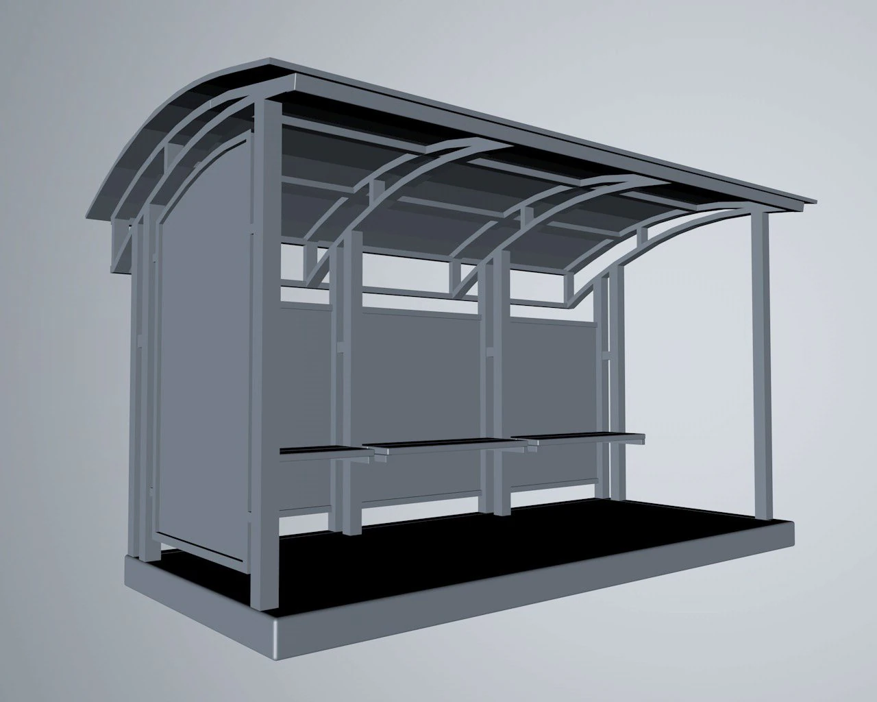 bus stop 3D Model .c4d .max .obj .3ds .fbx .stl .blend 