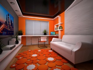 bathroom in orange tones Modèle 3D