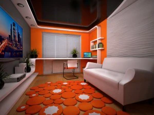 bathroom in orange tones 3D Model