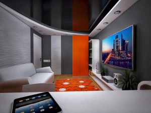 bathroom in orange tones 3D Model