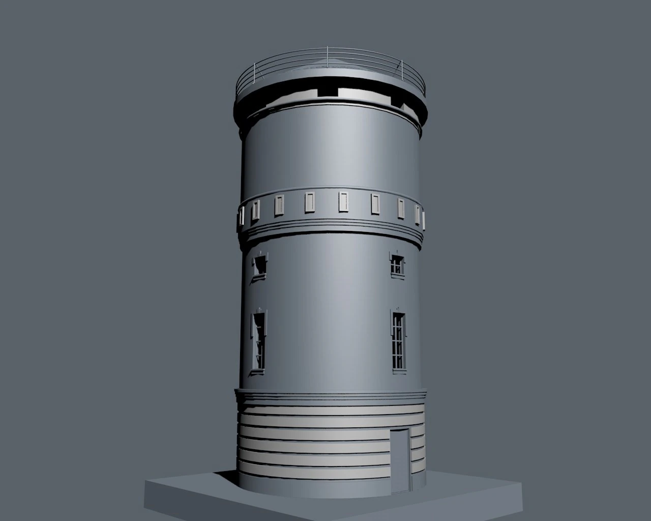 the old water tower 3D Model .c4d .max .obj .3ds .fbx .stl .blend 