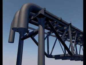 the old pipe welded from metal 3D Model