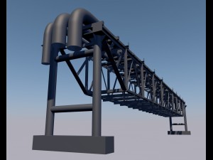 the old pipe welded from metal 3Dモデル