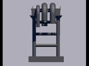 the old pipe welded from metal 3D Model