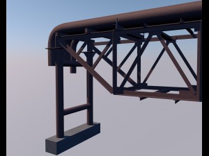 the old pipe welded from metal 3Dモデル