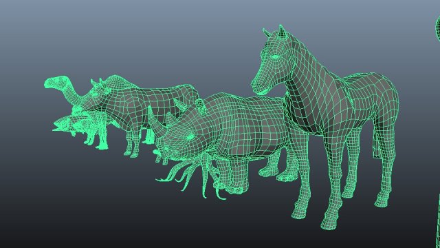 3d lowpolygon animals models v1 3D Model .c4d .max .obj .3ds .fbx .stl .blend 