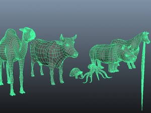 3d lowpolygon animals models v1 3D Model