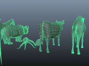 3d lowpolygon animals models v1 3D Model