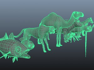 3d lowpolygon animals models v1 3D Model