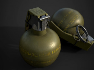 PBR M67 Grenade - Low Poly 3D Model