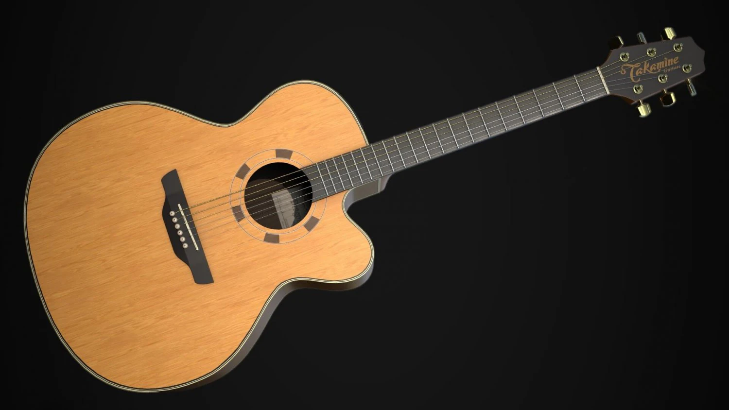 PBR Takamine-ED05SC 3D Model .c4d .max .obj .3ds .fbx .stl .blend 