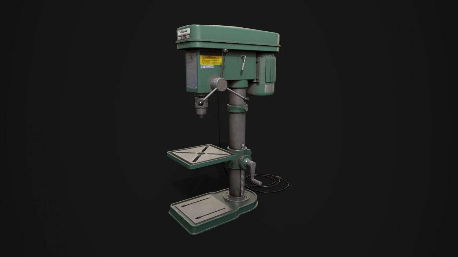 PBR Pillar Drill Low-poly 3D Model .c4d .max .obj .3ds .fbx .stl .blend 