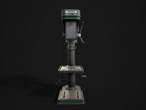 PBR Pillar Drill Low-poly Model 3D