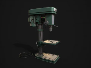 PBR Pillar Drill Low-poly 3D Model