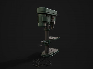 PBR Pillar Drill Low-poly Model 3D