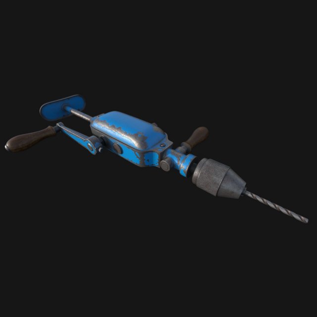 PBR Vintage Drill Modèle 3D .c4d .max .obj .3ds .fbx .stl .blend 