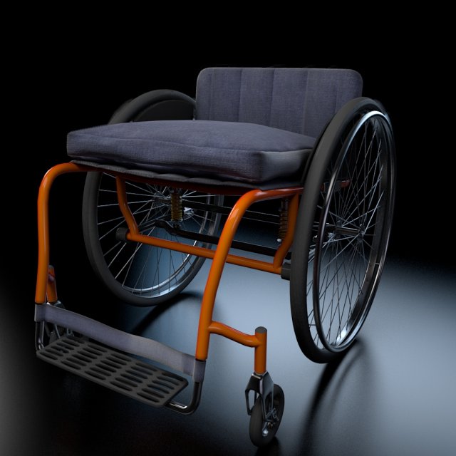 sport wheel chair 3D Model .c4d .max .obj .3ds .fbx .stl .blend