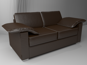 coach leather brown 3D 모델