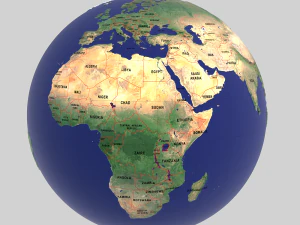 mapa do globo Modelo 3D