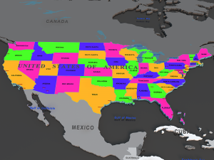 america map Modello 3D