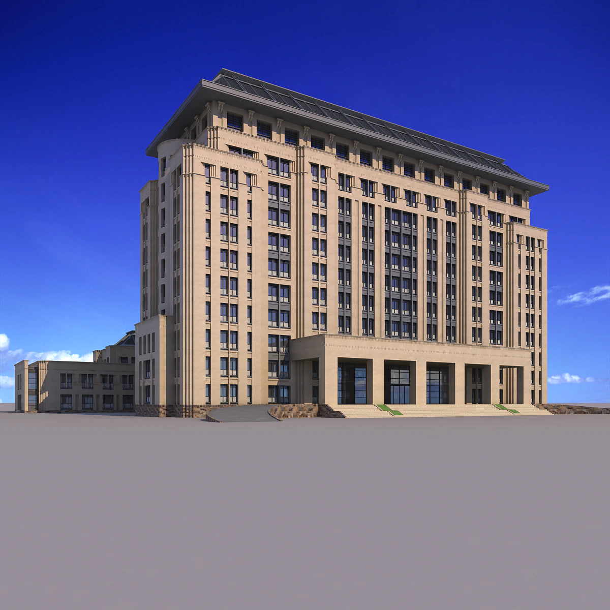 classical office building 3D Model .c4d .max .obj .3ds .fbx .stl .blend 