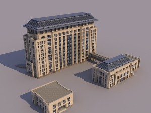 classical office building Modèle 3D