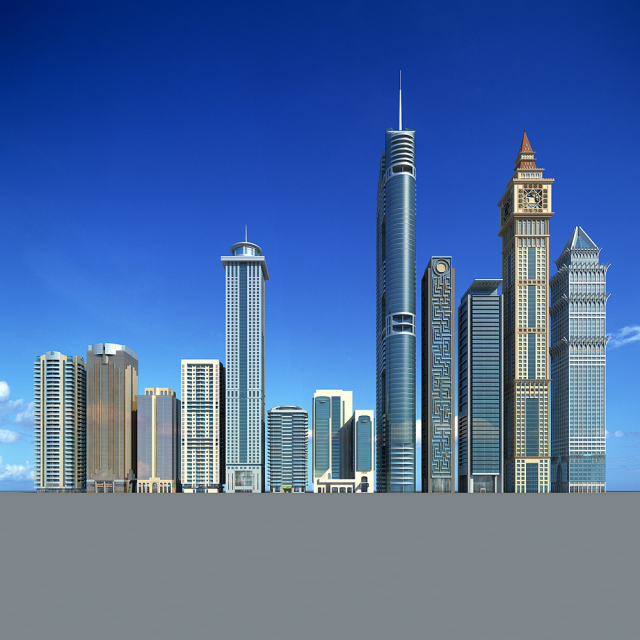 dubai building Modello 3D .c4d .max .obj .3ds .fbx .stl .blend 