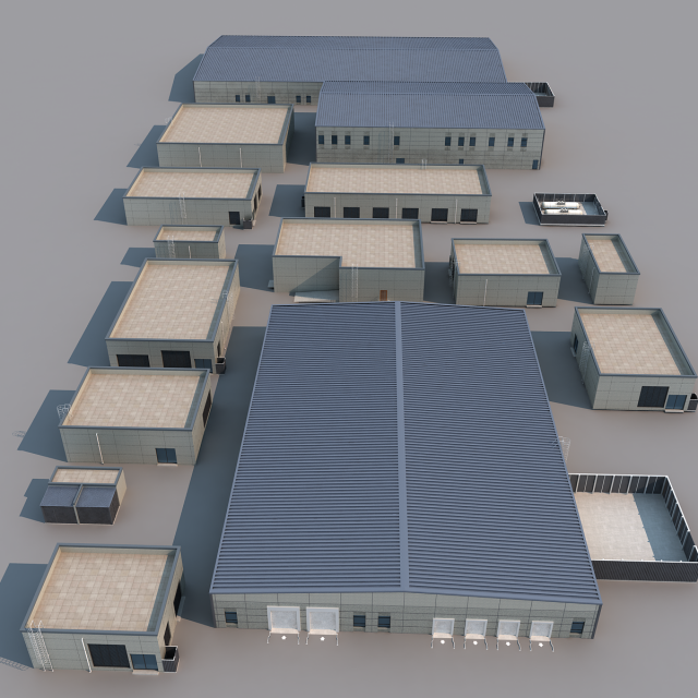 factory building 3Dモデル .c4d .max .obj .3ds .fbx .stl .blend