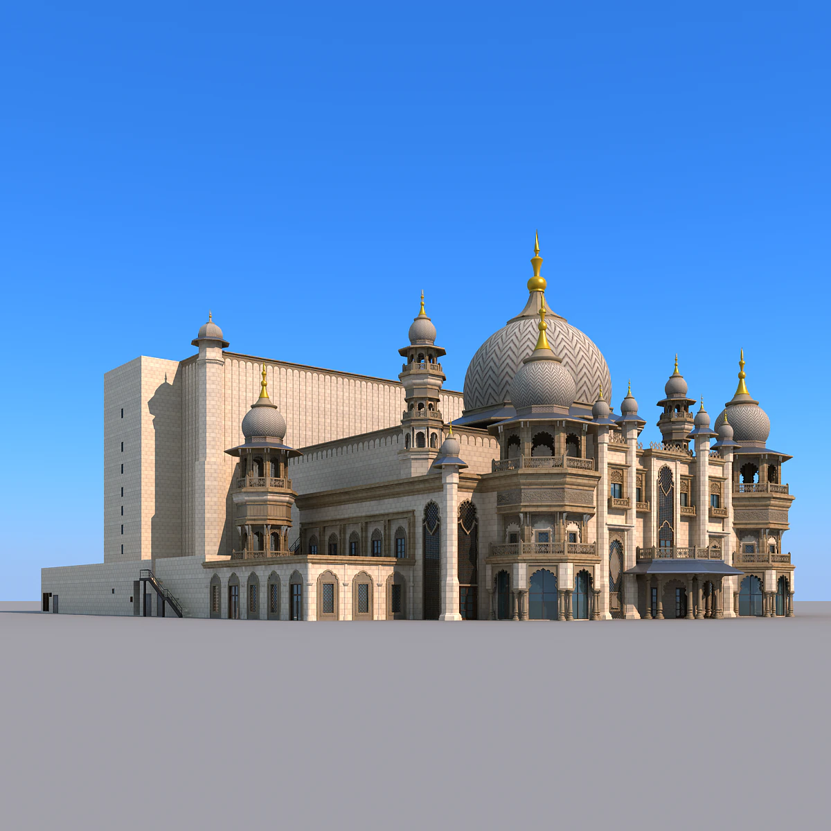indian temple 3D Model .c4d .max .obj .3ds .fbx .stl .blend 