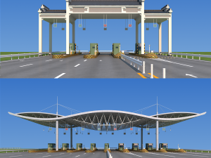 highway toll station Modèle 3D