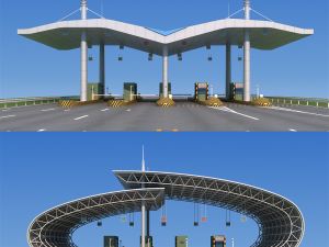 highway toll station Modèle 3D