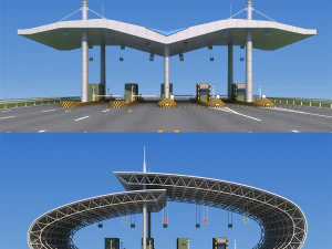 highway toll station 3D Model
