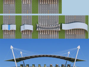 highway toll station 3D Model