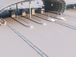highway toll station Modèle 3D